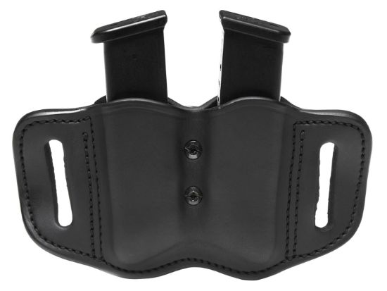 Picture of 1791 Gunleather Magf22sbla Mag-F Double Mag Holster Stealth Black Leather Belt Slide Compatible W/ Double Stack Ambidextrous 