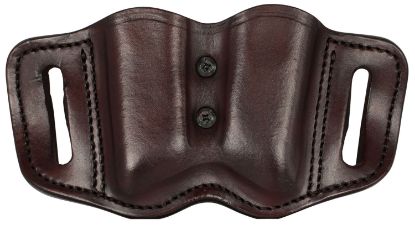 Picture of 1791 Gunleather Magf22sbra Mag-F Double Mag Holster Signature Brown Leather Belt Slide Compatible W/ Double Stack Ambidextrous 