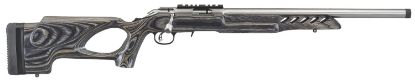 Picture of Ruger 8366 American Rimfire Target Full Size 22 Lr 10+1 18" Satin Stainless Threaded Bull Barrel, Satin Stainless Scope Rail Receiver, Black Wood Thumbhole Stock, Right Hand 