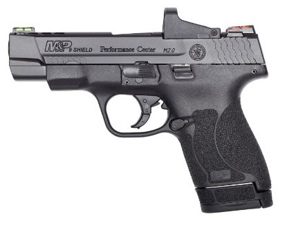 Picture of Smith & Wesson 11788 M&P Performance Center Shield M2.0 9Mm Luger 4" Ported Barrel 7+1 Or 8+1 , Black Polymer Frame , Ported/Optic Cut Armornite Stainless Steel , Includes Red Dot , No Manual Safety 