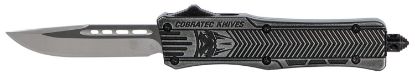 Picture of Cobratec Knives Sswctk1sdns Ctk-1 Small 2.75" Otf Drop Point Plain D2 Steel Blade/Black Stonewashed Aluminum Handle Features Glass Breaker Includes Pocket Clip 