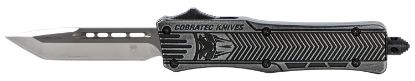 Picture of Cobratec Knives Sswctk1stns Ctk-1 Small 2.75" Otf Tanto Plain D2 Steel Blade/Black Stonewashed Aluminum Handle Features Glass Breaker Includes Pocket Clip 