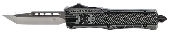 Picture of Cobratec Knives Sswctk1stns Ctk-1 Small 2.75" Otf Tanto Plain D2 Steel Blade/Black Stonewashed Aluminum Handle Features Glass Breaker Includes Pocket Clip 