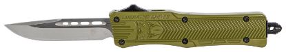 Picture of Cobratec Knives Sodctk1sdns Ctk-1 Small 2.75" Otf Drop Point Plain D2 Steel Blade/Od Green Aluminum Handle Features Glass Breaker Includes Pocket Clip 