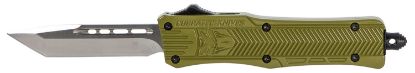 Picture of Cobratec Knives Sodctk1stns Ctk-1 Small 2.75" Otf Tanto Plain D2 Steel Blade/Od Green Aluminum Handle Features Glass Breaker Includes Pocket Clip 