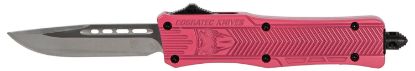 Picture of Cobratec Knives Spkctk1sdns Ctk-1 Small 2.75" Otf Drop Point Plain D2 Steel Blade/Pink Aluminum Handle Features Glass Breaker Includes Pocket Clip 