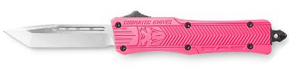 Picture of Cobratec Knives Spkctk1stns Ctk-1 Small 2.75" Otf Tanto Plain D2 Steel Blade/Pink Aluminum Handle Features Glass Breaker Includes Pocket Clip 