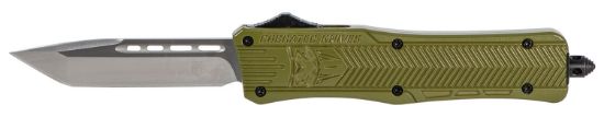 Picture of Cobratec Knives Modctk1mtns Ctk-1 Medium 3" Otf Tanto Plain D2 Steel Blade/Od Green Aluminum Handle Features Glass Breaker Includes Pocket Clip 