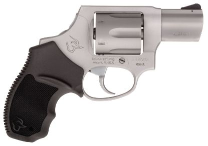 Picture of Taurus 2856029Ulch 856 Ultra-Lite 38 Special +P 6 Shot 2" Barrel, Overall Matte Finish Stainless Steel, Concealed Hammer Frame, Finger Grooved Black Rubber Grip 