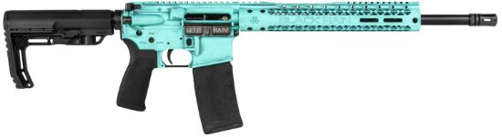 Picture of Black Rain Brofusiontbb Spec + Fusion 5.56X45mm Nato 16" 30+1 Tiffany Blue Battleworn Cerakote 6 Position Mft Minimalist Stock 