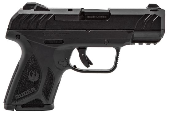 Picture of Ruger 3818 Security-9 Compact 9Mm Luger 3.42" Barrel 10+1,Black Polymer Frame With Picatinny Acc. Rail, Black Oxide Steel Slide, Manual Safety 