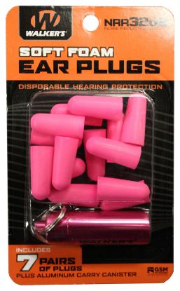 Picture of Walker's Gwpplgcanpk Foam Ear Plugs 32 Db Pink Adult 7 Pair 