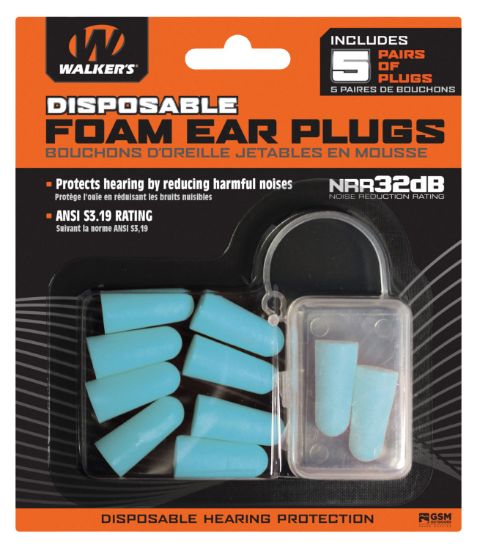 Picture of Walker's Gwpfp5pktl Foam Ear Plugs Foam 33 Db In The Ear Teal 5 Pack 