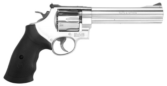 Picture of Smith & Wesson 12462 Model 610 10Mm Auto Or 40 S&W Stainless Steel 6.50" Barrel, 6Rd Cylinder & N-Frame, Black Polymer Grip, Internal Lock 