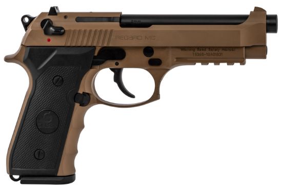 Picture of Girsan 390084 Regard Mc 9Mm Luger Caliber With 4.90" Barrel, 18+1 Capacity, Overall Flat Dark Earth Finish, Aluminum Picatinny Rail Frame, Serrated Steel Slide & Finger Grooved Black Polymer Grip 