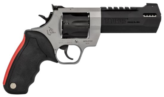 Picture of Taurus 2357055Rh Raging Hunter 357 Mag 7Rd 5.12" Matte Black Oxide Cylinder & Barrel Matte Stainless Steel Frame Black Rubber With Integrated Red Cushion Insert Grip 