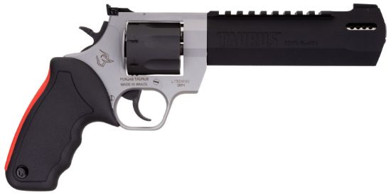 Picture of Taurus 2454065Rh Raging Hunter 454 Casull 5Rd 6.75" Matte Black Oxide Cylinder & Barrel Matte Stainless Steel Frame Black Rubber With Integrated Red Cushion Insert Grip 