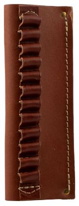 Picture of Hunter Company 0538 Cartridge Belt Slide Chestnut Tan Leather 38 Cal Capacity 12Rd Pistol Belt Slide Mount 2" Belt 