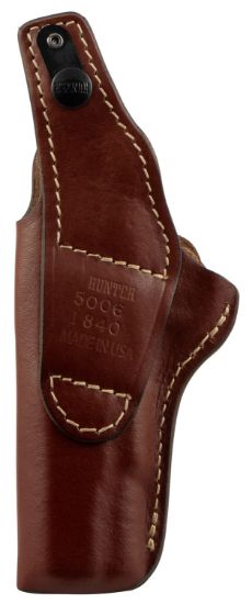 Picture of Hunter Company 50006 High Ride Owb Chestnut Tan Leather Belt Loop Fits Colt Govt Fits Ruger Sr1911 Fits 5" Barrel Right Hand 