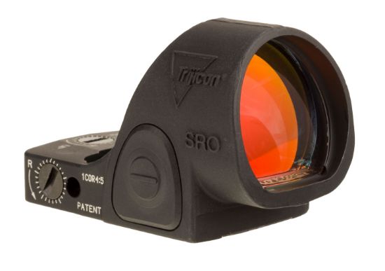 Picture of Trijicon 2500001 Sro Matte Black 1X 25Mm X 22.5Mm 1.0 Moa Red Dot Reticle 1.0 Moa Dot Handgun Features Lock In/Out Mode 