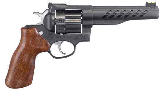 Picture of Ruger 5065 Super Gp100 357 Mag/38 Special 8Rd 5.50" Matte Black Pvd Half-Lug Ported Barrel, Matte Black Pvd Cylinder, Matte Black Pvd Stainless Steel Frame, Hogue, Hardwood Grip 