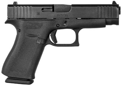 Picture of Glock Pa4850201 G48 Gen5 Slim Compact 9Mm Luger 10+1 4.17" Black Gmb Barrel, Black Ndlc Serrated Slide, Black Polymer Frame W/Beavertail, Black Textured Polymer Grip 