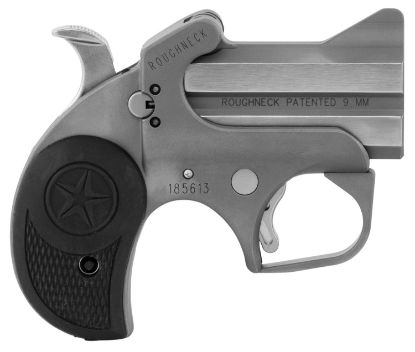 Picture of Bond Arms Barn Roughneck 9Mm Luger 2Rd 2.50" Stainless Steel Double Barrel W/Bead Blasted Frame, Blade Front/Fixed Rear Sights, Rebounding Hammer, Rubber Grip, Manual Safety 