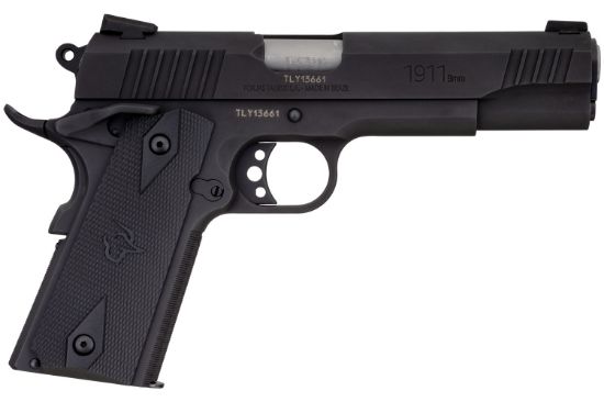 Picture of Taurus 11911019Mm 1911 9Mm Luger 9+1 5" Barrel, Matte Black Finish Beavertail Frame, Serrated Matte Black Steel Slide & Checkered Polymer Grip Includes Magazine 