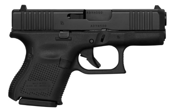 Picture of Glock Ua265s201 G26 Gen5 Sub-Compact 9Mm Luger 10+1 3.43" Black Gmb Barrel, Black Ndlc Serrated Slide, Black Polymer Frame, Black Textured W/Interchangeable Backstrap Grip, Ambidextrous 