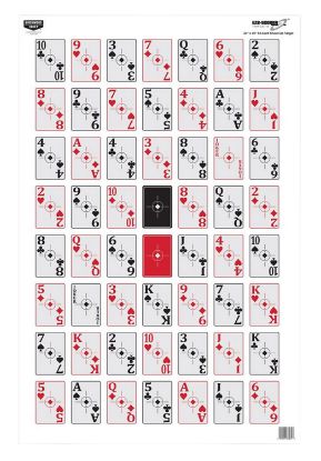 Picture of Birchwood Casey 37028 Eze-Scorer Playing Cards Paper Hanging 23" X 35" Black/Red 100 Per Pkg 