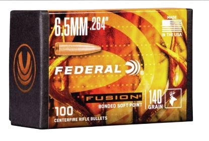 Picture of Federal Fb264f2 Fusion Component 6.5 Creedmoor .264 140 Gr Fusion Soft Point 100 Per Box/ 4 Case 