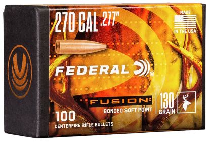 Picture of Federal Fb277f2 Fusion Component 270 Win .277 130 Gr Fusion Soft Point 100 Per Box/ 4 Case 