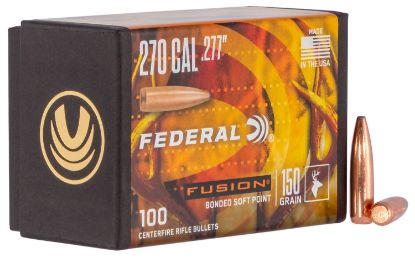 Picture of Federal Fb277f4 Fusion Component 270 Win .277 150 Gr Fusion Soft Point 100 Per Box/ 4 Case 