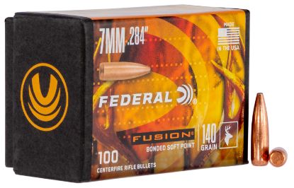 Picture of Federal Fb284f1 Fusion Component 7Mm .284 140 Gr Fusion Soft Point 100 Per Box/ 4 Case 