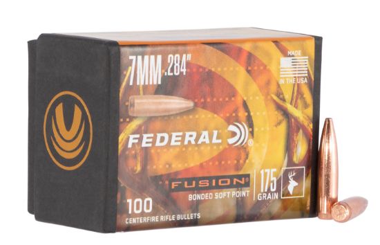 Picture of Federal Fb284f4 Fusion Component 7Mm .284 175 Gr Fusion Soft Point 100 Per Box/ 4 Case 