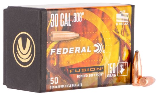 Picture of Federal Fb308f1 Fusion Component 30 Cal .308 150 Gr Fusion Soft Point 50 Per Box/ 4 Case 