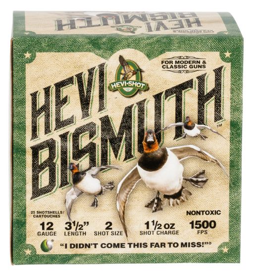 Picture of Hevi-Shot Hs14502 Hevi-Bismuth 12 Gauge 3.50" 1 1/2 Oz Bismuth 2 Shot 25 Per Box/10 Case 