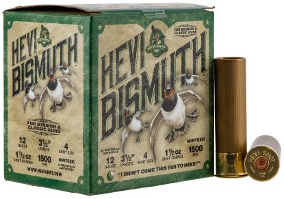 Picture of Hevi-Shot Hs14504 Hevi-Bismuth 12 Gauge 3.50" 1 1/2 Oz Bismuth 4 Shot 25 Per Box/ 10 Case 