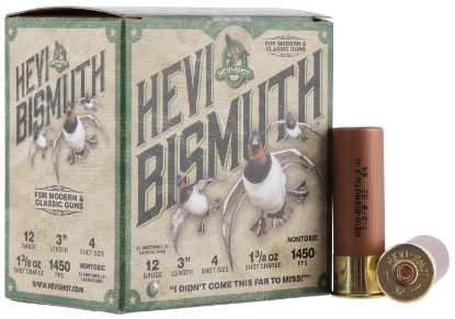 Picture of Hevi-Shot Hs14004 Hevi-Bismuth 12 Gauge 3" 1 3/8 Oz Bismuth 4 Shot 25 Per Box/ 10 Case 