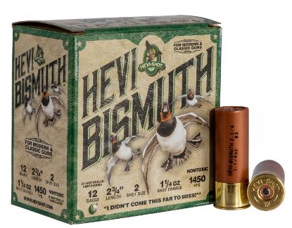 Picture of Hevi-Shot Hs14702 Hevi-Bismuth 12 Gauge 2.75" 1 1/4 Oz Bismuth 2 Shot 25 Per Box/ 10 Case 