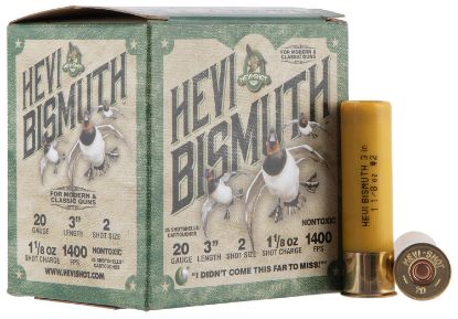 Picture of Hevi-Shot Hs17002 Hevi-Bismuth 20 Gauge 3" 1 1/8 Oz Bismuth 2 Shot 25 Per Box/ 10 Case 