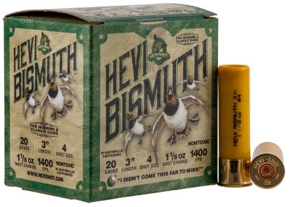 Picture of Hevi-Shot Hs17004 Hevi-Bismuth 20 Gauge 3" 1 1/8 Oz Bismuth 4 Shot 25 Per Box/ 10 Case 