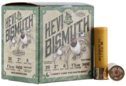 Picture of Hevi-Shot Hs17006 Hevi-Bismuth 20 Gauge 3" 1 1/8 Oz Bismuth 6 Shot 25 Per Box/ 10 Case 