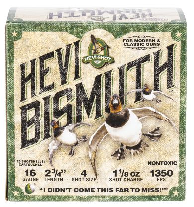 Picture of Hevi-Shot Hs16704 Hevi-Bismuth 16 Gauge 2.75" 1 1/8 Oz Bismuth 4 Shot 25 Per Box/ 10 Case 