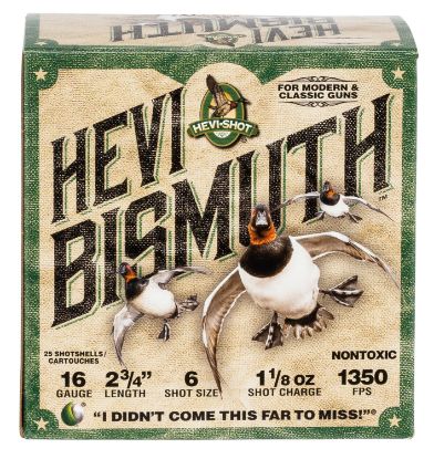 Picture of Hevi-Shot Hs16706 Hevi-Bismuth 16 Gauge 2.75" 1 1/8 Oz Bismuth 6 Shot 25 Per Box/ 10 Case 