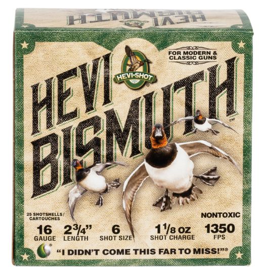 Picture of Hevi-Shot Hs16706 Hevi-Bismuth 16 Gauge 2.75" 1 1/8 Oz Bismuth 6 Shot 25 Per Box/ 10 Case 