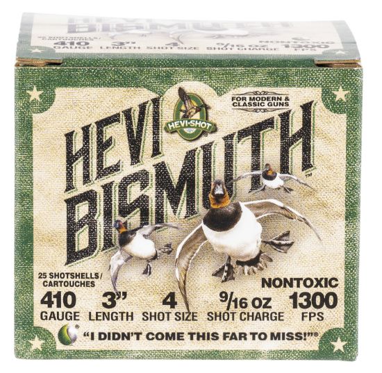 Picture of Hevi-Shot Hs19004 Hevi-Bismuth 410 Gauge 3" 9/16 Oz Bismuth 4 Shot 25 Per Box/ 10 Case 