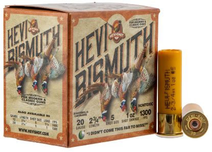 Picture of Hevi-Shot Hs17715 Hevi-Bismuth Upland 20 Gauge 2.75" 1 Oz Bismuth 5 Shot 25 Per Box/ 10 Case 