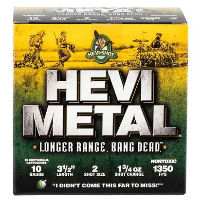 Picture of Hevi-Metal Hs37502 Hevi-Metal Longer Range 10 Gauge 3.50" 1 3/4 Oz 2 Shot 25 Per Box/ 10 Case 