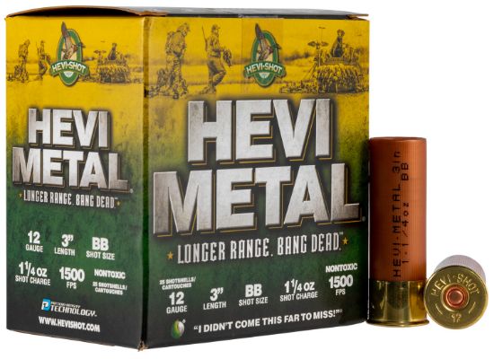 Picture of Hevi-Metal Hs38088 Hevi-Metal Longer Range 12 Gauge 3" 1 1/4 Oz Bb Shot 25 Per Box/ 10 Case 